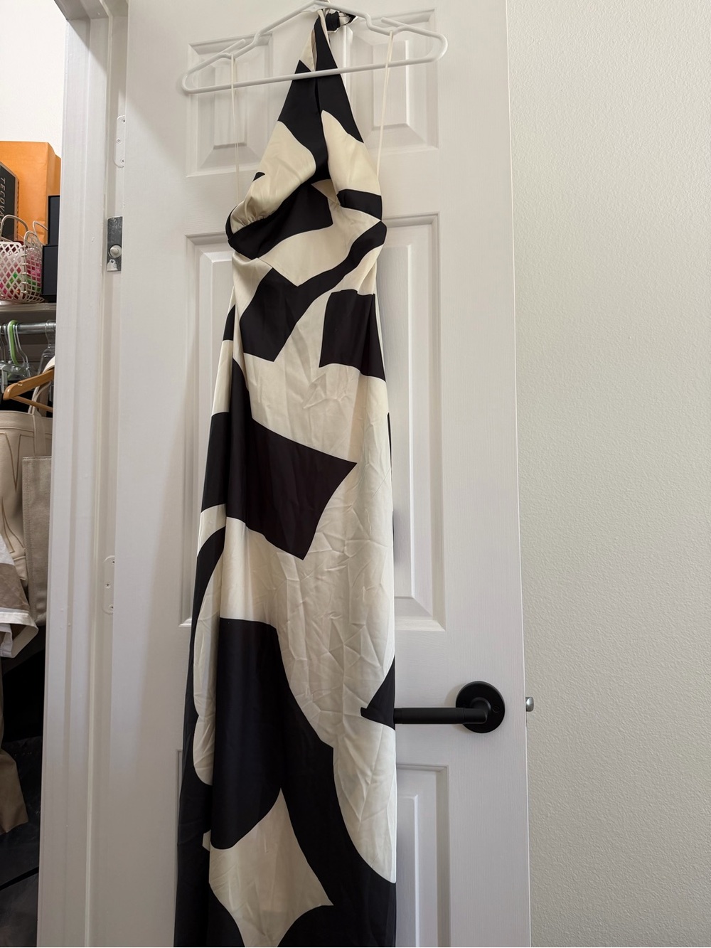 Bardot Black and cream Abstract Halter dress
